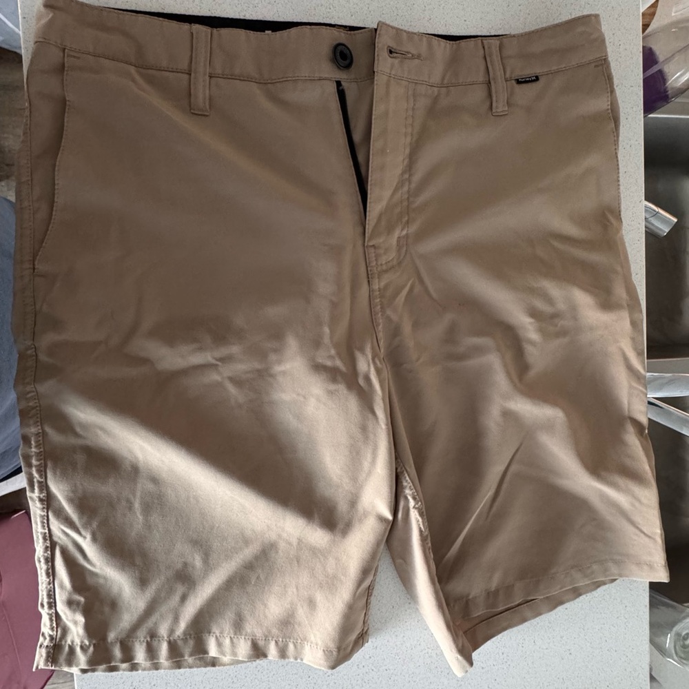 Hurley Men's Khaki Flat Front Shorts